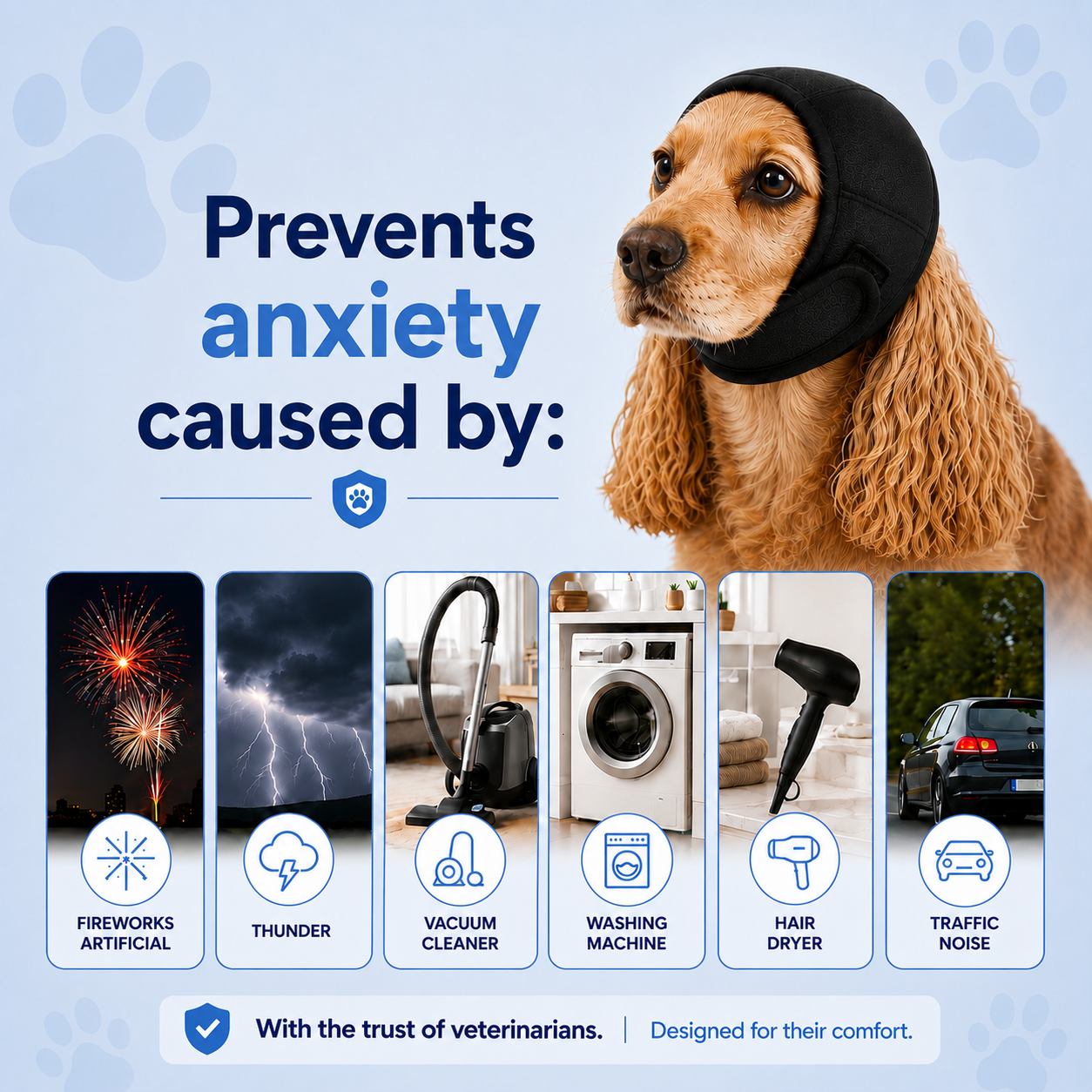 Noise-canceling earmuffs for dogs